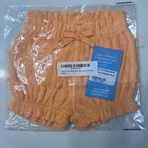 Ruffle Butts Orange Terry Bubble Shorts